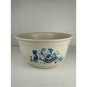 Vintage Salt Glazed Art Pottery Crock Cobalt Blue Friendship